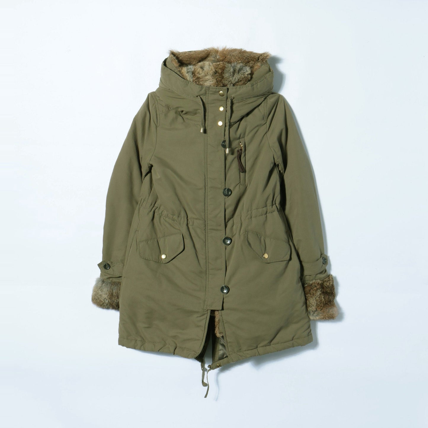 RABBIT FUR LINER COAT