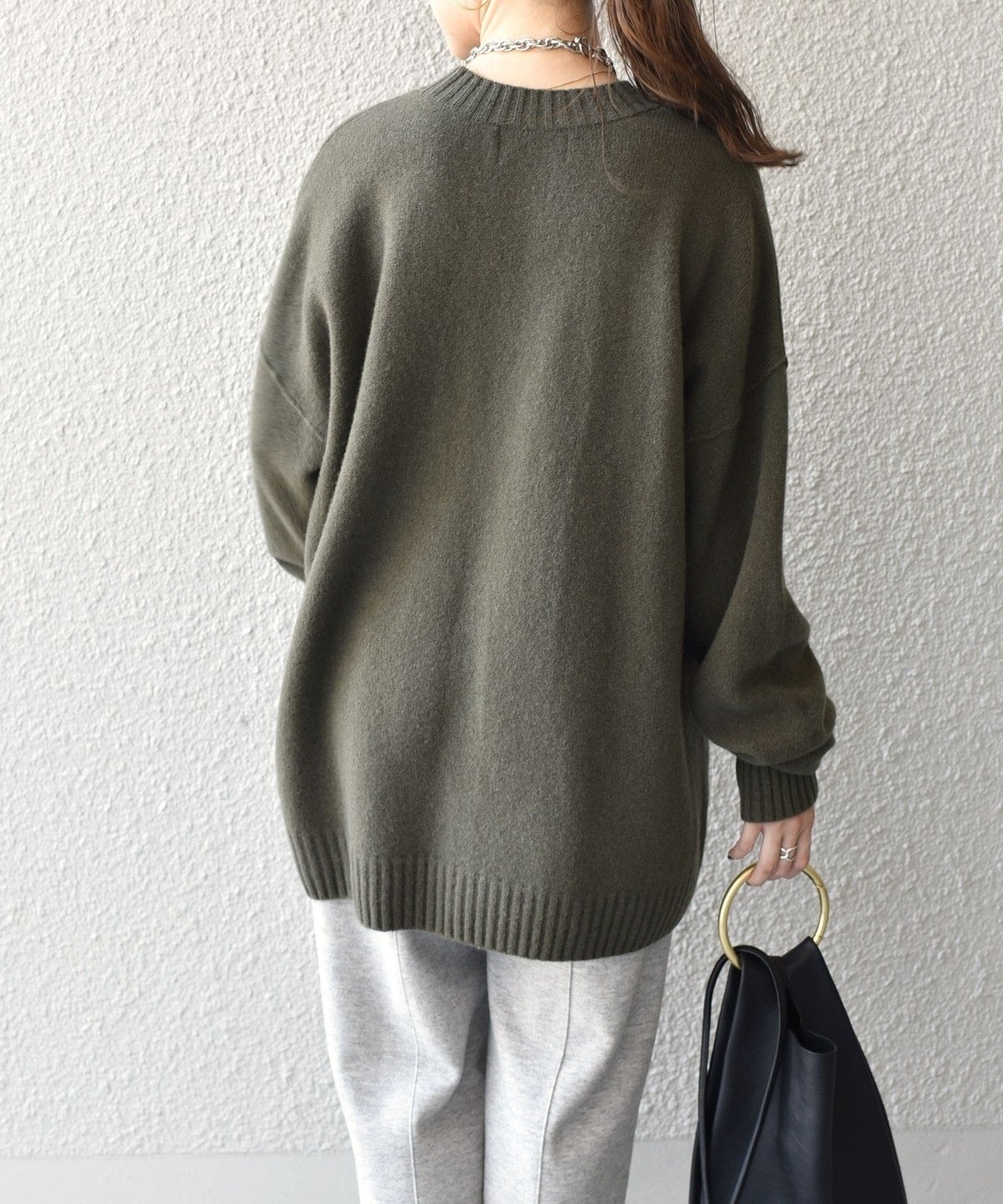 Wai+:カシミヤミックスオーバーチュニックプルオーバー