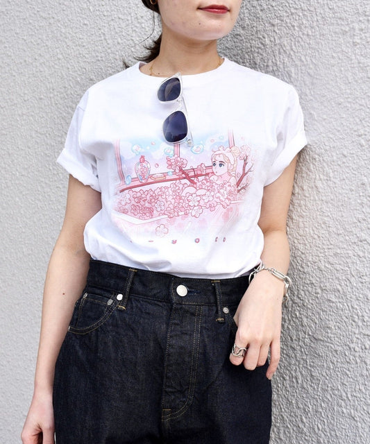 meyoco プリントクルーネックTEE