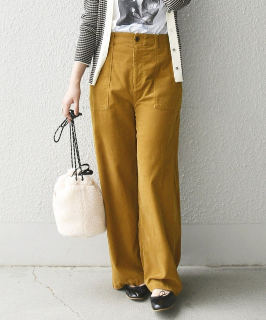 SHIPS any: コーデュロイ ストレート ワイドパンツ