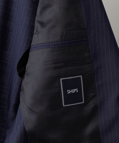 SHIPS:<多機能素材> CERRUTI ネイビー ピンストライプ スーツ
