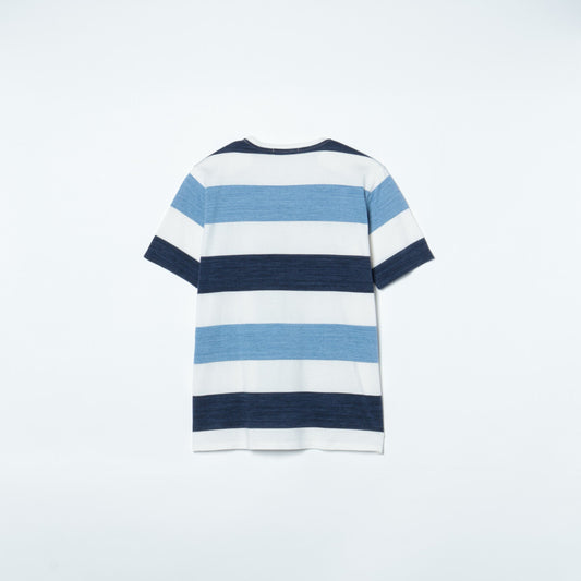 SHIPS: MADE IN JAPAN マルチ ワイドボーダー Vネック Tシャツ