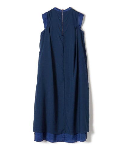 〈手洗い可能〉ラミーノースリーブバックジップワンピース