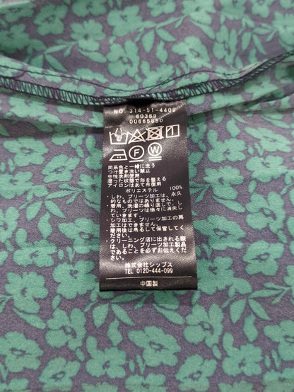 【WEB限定】〈手洗い可能〉ドット / 花柄 バンドカラー サイド プリーツ ワンピース