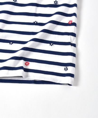 SU: スモール フラワー エンブロイダリー Tシャツ