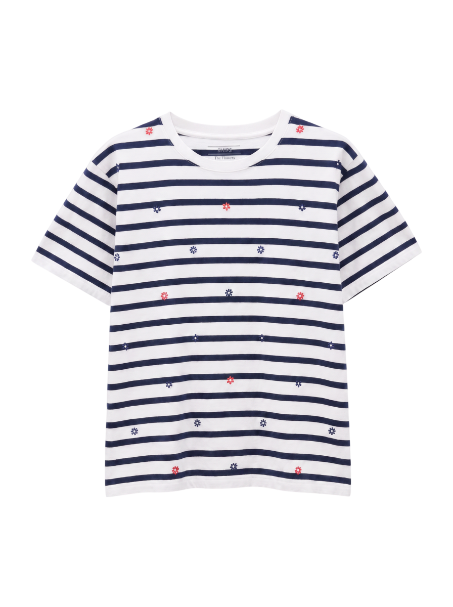 SU: スモール フラワー エンブロイダリー Tシャツ