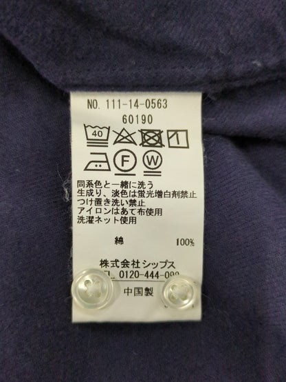 SHIPS: ソリッド フランネル バンドカラー シャツ