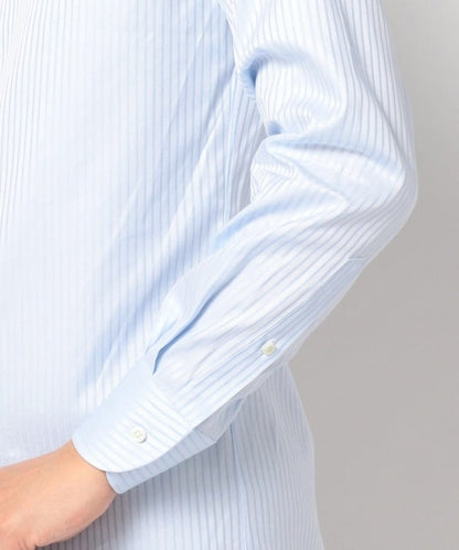 SD: ALBINI社製生地 ドビーストライプ ホリゾンタルカラーシャツ（ライトブルー）