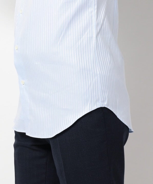 SD: ALBINI社製生地 ドビーストライプ ホリゾンタルカラーシャツ（ライトブルー）