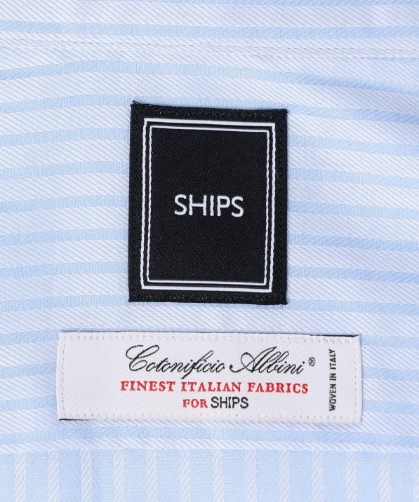 SD: ALBINI社製生地 ドビーストライプ ホリゾンタルカラーシャツ（ライトブルー）