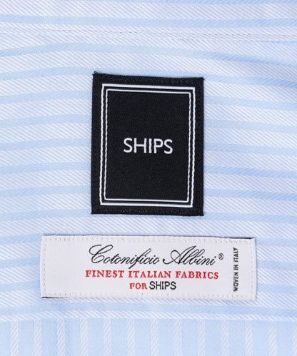 SD: ALBINI社製生地 ドビーストライプ ホリゾンタルカラーシャツ（ライトブルー）