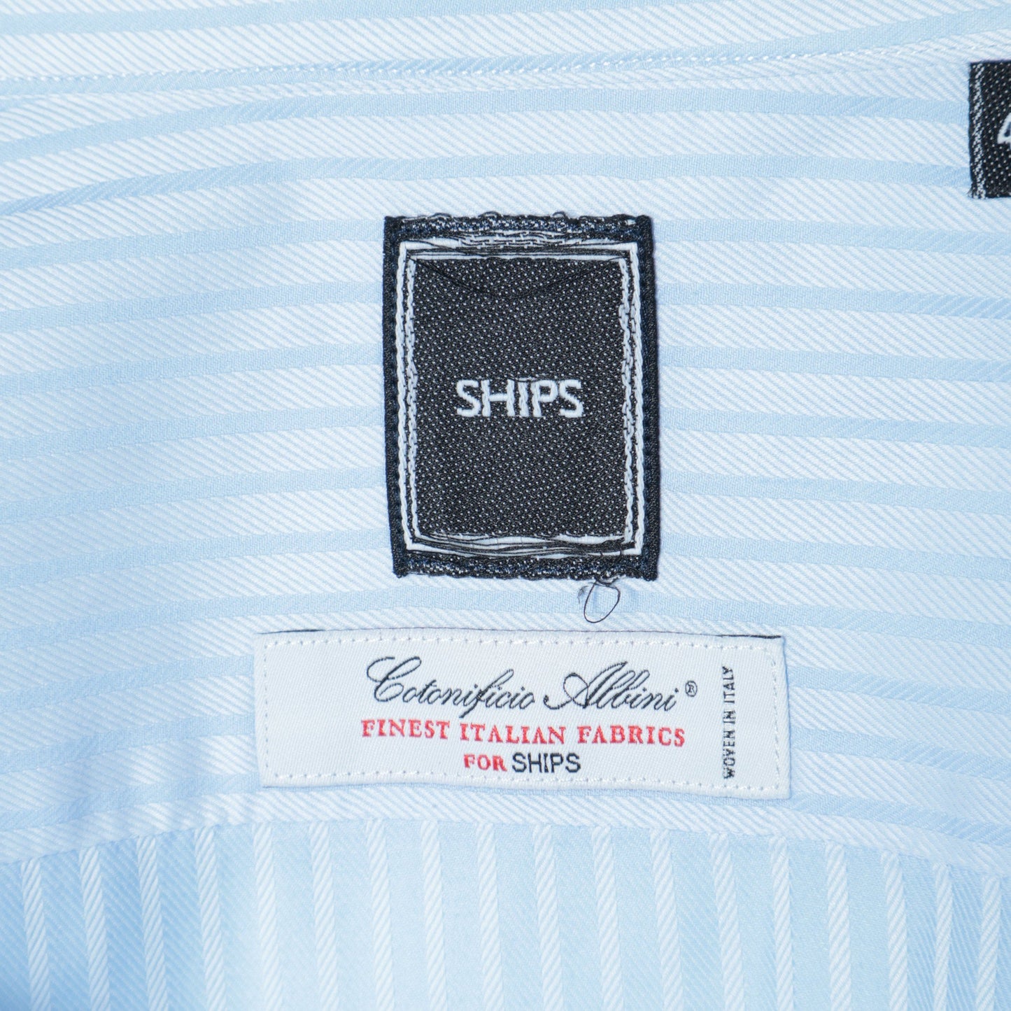 SD: ALBINI社製生地 ドビーストライプ ホリゾンタルカラーシャツ（ライトブルー）