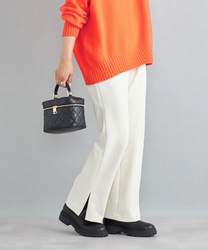 〈手洗い可能〉ストレッチサイドスリットフレアパンツ