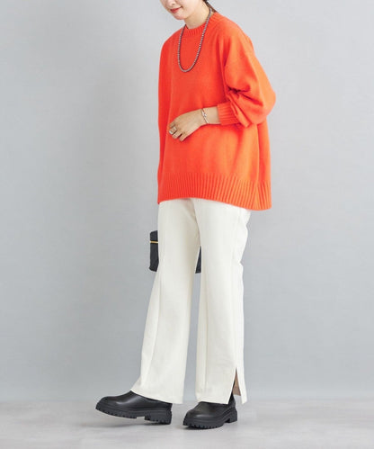 〈手洗い可能〉ストレッチサイドスリットフレアパンツ