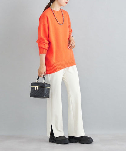 〈手洗い可能〉ストレッチサイドスリットフレアパンツ