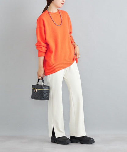 〈手洗い可能〉ストレッチサイドスリットフレアパンツ