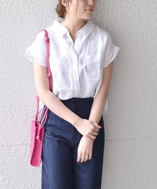 SHIPS any: ポケット リネンシャツブラウス