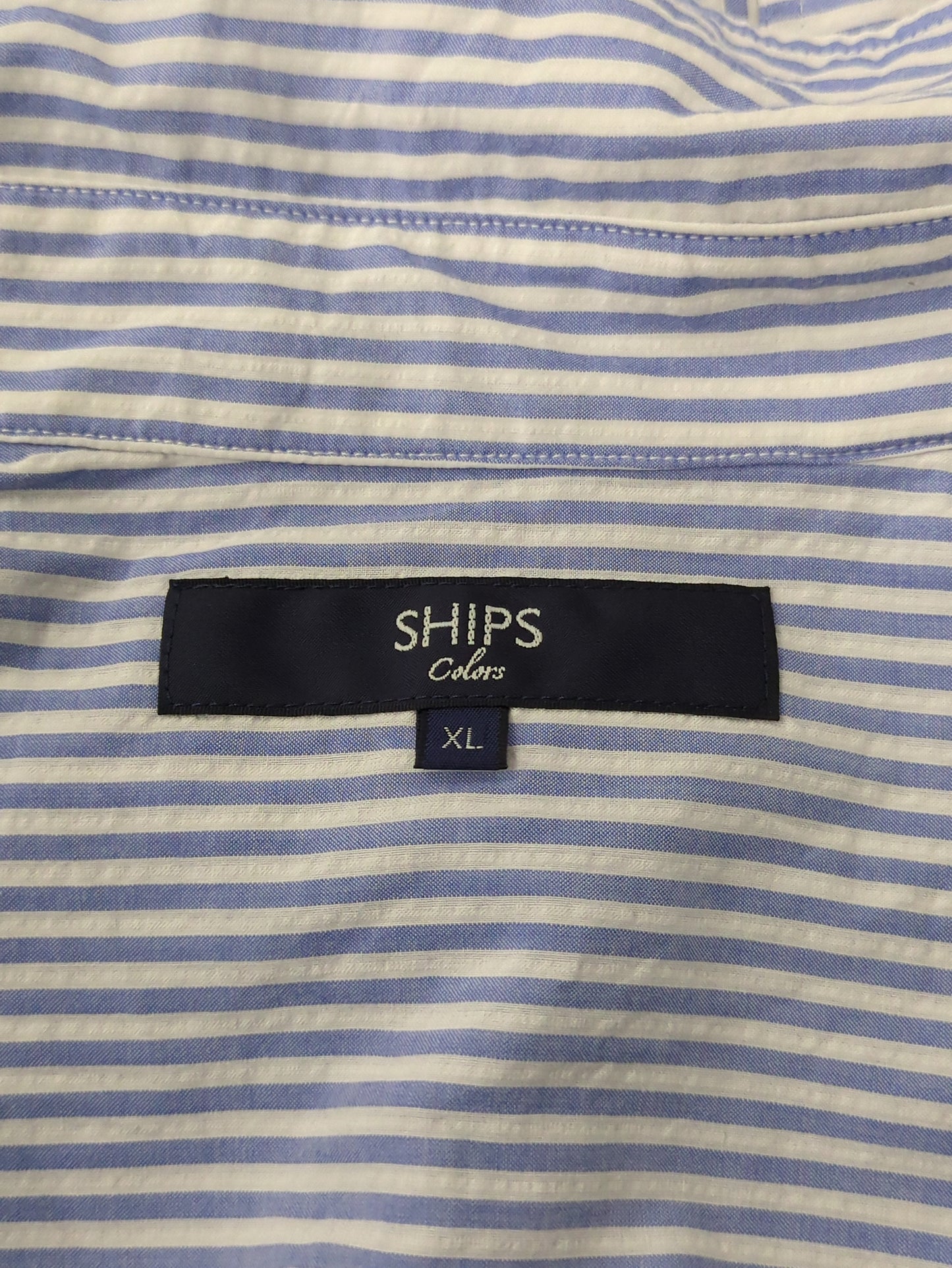 SHIPS Colors:〈洗濯機可能〉シアーサッカー スキッパー 7分袖 シャツ