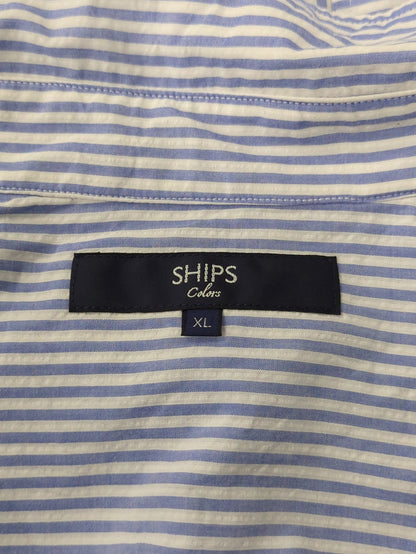 SHIPS Colors:〈洗濯機可能〉シアーサッカー スキッパー 7分袖 シャツ