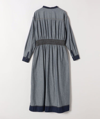 SHIPS any: シャーリング デニム ポケット ワンピース ［SHIPS any DENIM］