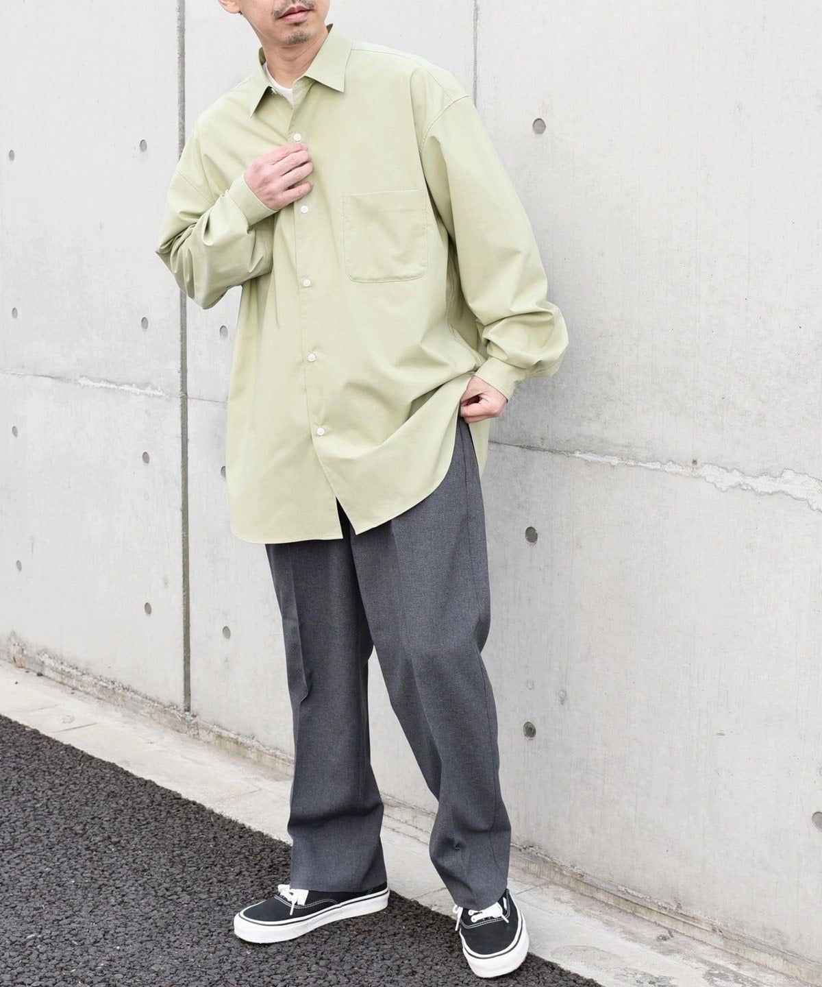 SHIPS any: 〈洗濯機可能〉ウールライク ノープリーツ ワイド ストレート パンツ