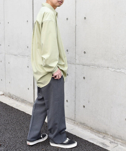 SHIPS any: 〈洗濯機可能〉ウールライク ノープリーツ ワイド ストレート パンツ