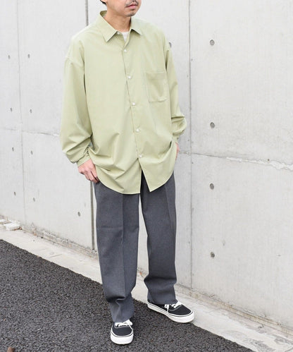 SHIPS any: 〈洗濯機可能〉ウールライク ノープリーツ ワイド ストレート パンツ