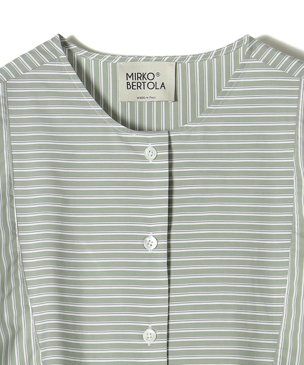 【SHIPS別注】MIRKO BERTOLA:〈手洗い可能〉ノーカラーティアードシャツワンピース