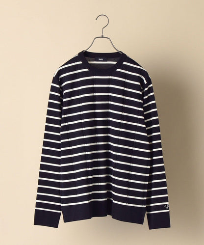 【WEB限定】SHIPS: 《ガシガシ洗える》 抗菌・防臭 ハイゲージ ケーブル クルーネック ニット