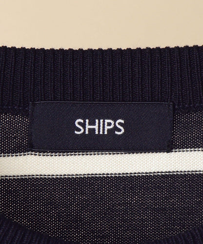 【WEB限定】SHIPS: 《ガシガシ洗える》 抗菌・防臭 ハイゲージ ケーブル クルーネック ニット