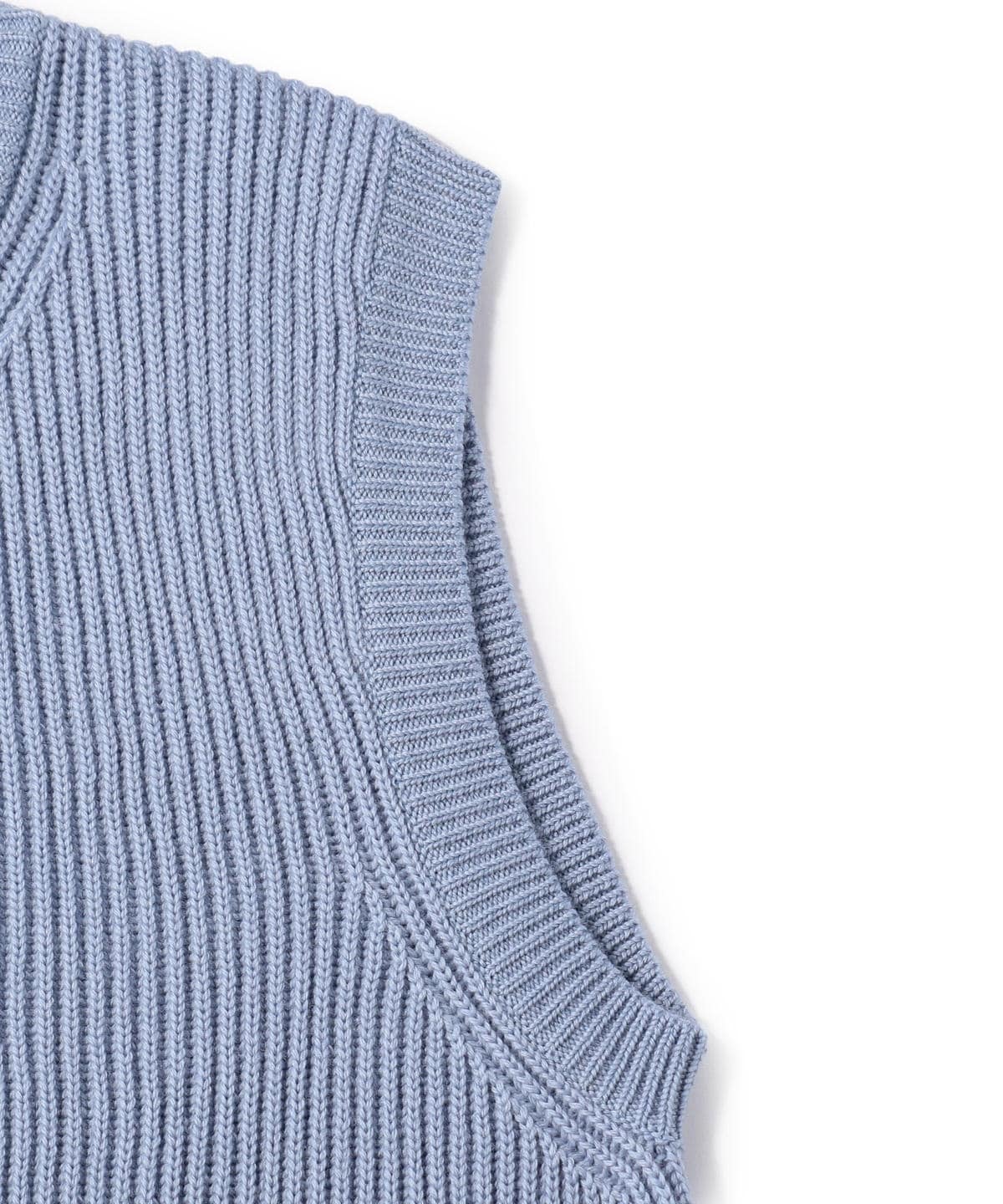 DC:7ゲージ 奥山  畦編み クルーニット ベスト