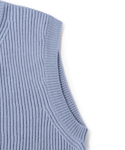 DC:7ゲージ 奥山  畦編み クルーニット ベスト