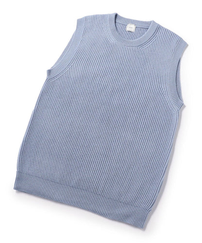 DC:7ゲージ 奥山  畦編み クルーニット ベスト