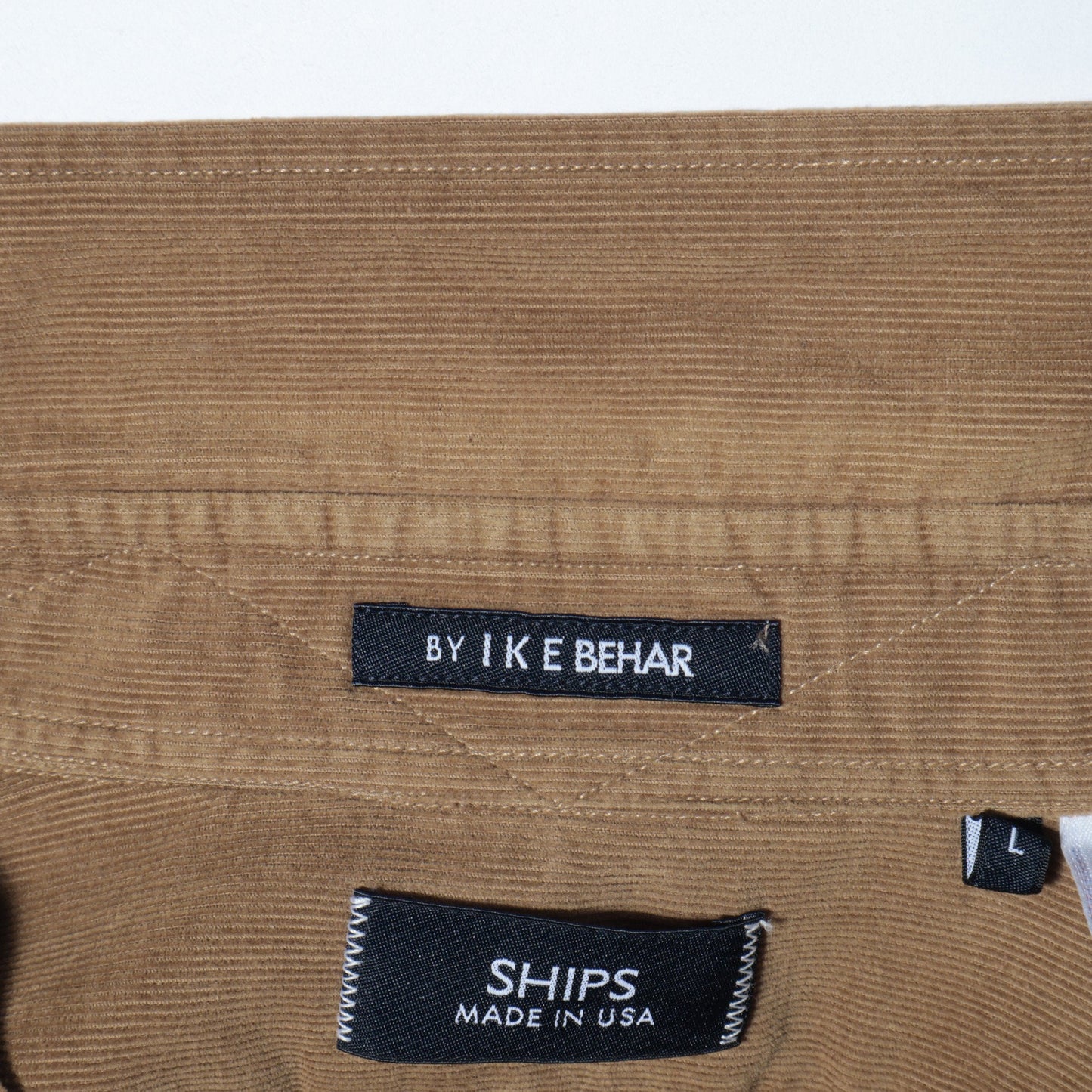 SHIPS×IKE BEHAR アメリカ製 コーデュロイ ラウンドカラー シャツ
