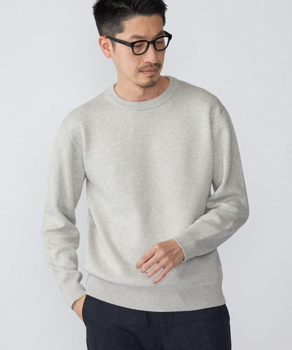 SHIPS:〈手洗い可能〉コットン カシミヤ ソリッド クルーネックニット