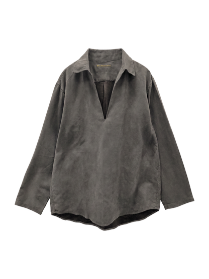 BENCH MARKING SHIRT: スキッパー ポリエステル フェイクスエード シャツ