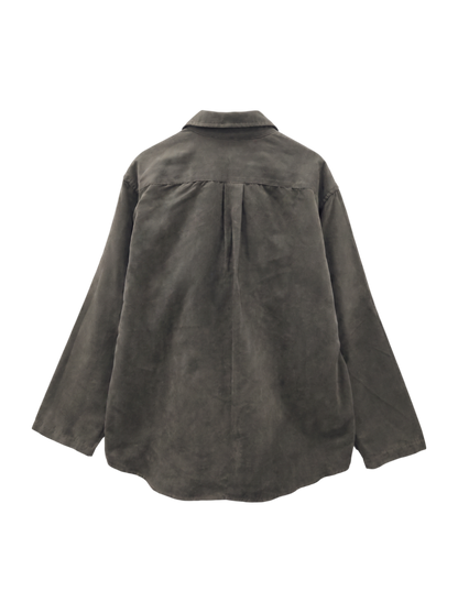BENCH MARKING SHIRT: スキッパー ポリエステル フェイクスエード シャツ