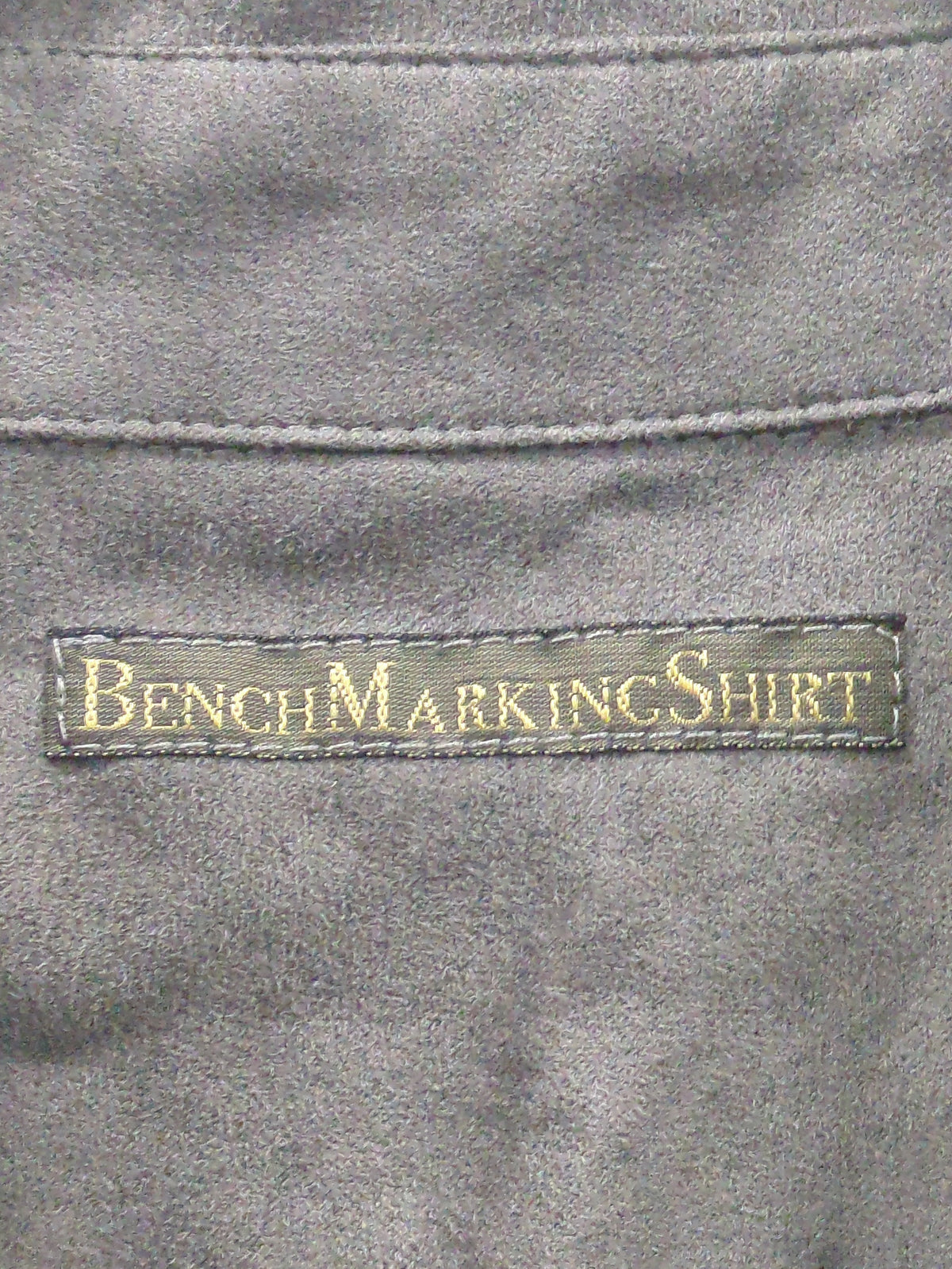 BENCH MARKING SHIRT: スキッパー ポリエステル フェイクスエード シャツ