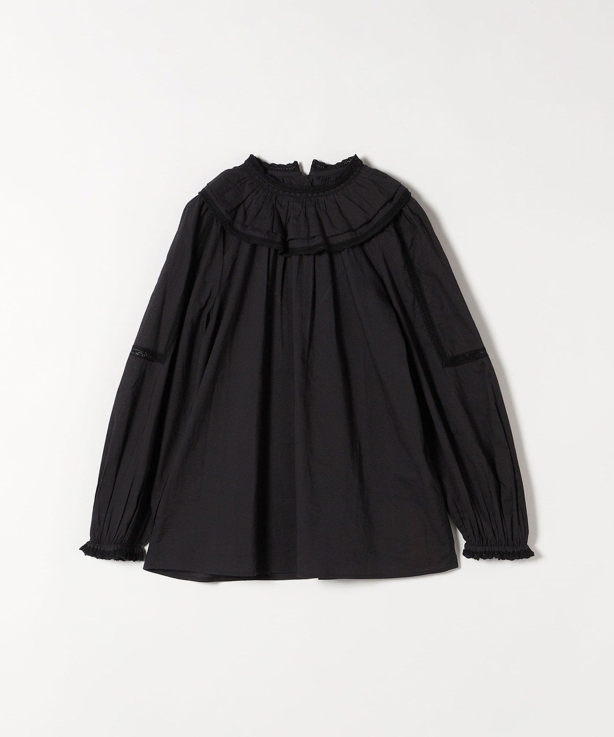 SHIPS any:〈洗濯機可能〉ラッフル レース カラー ブラウス