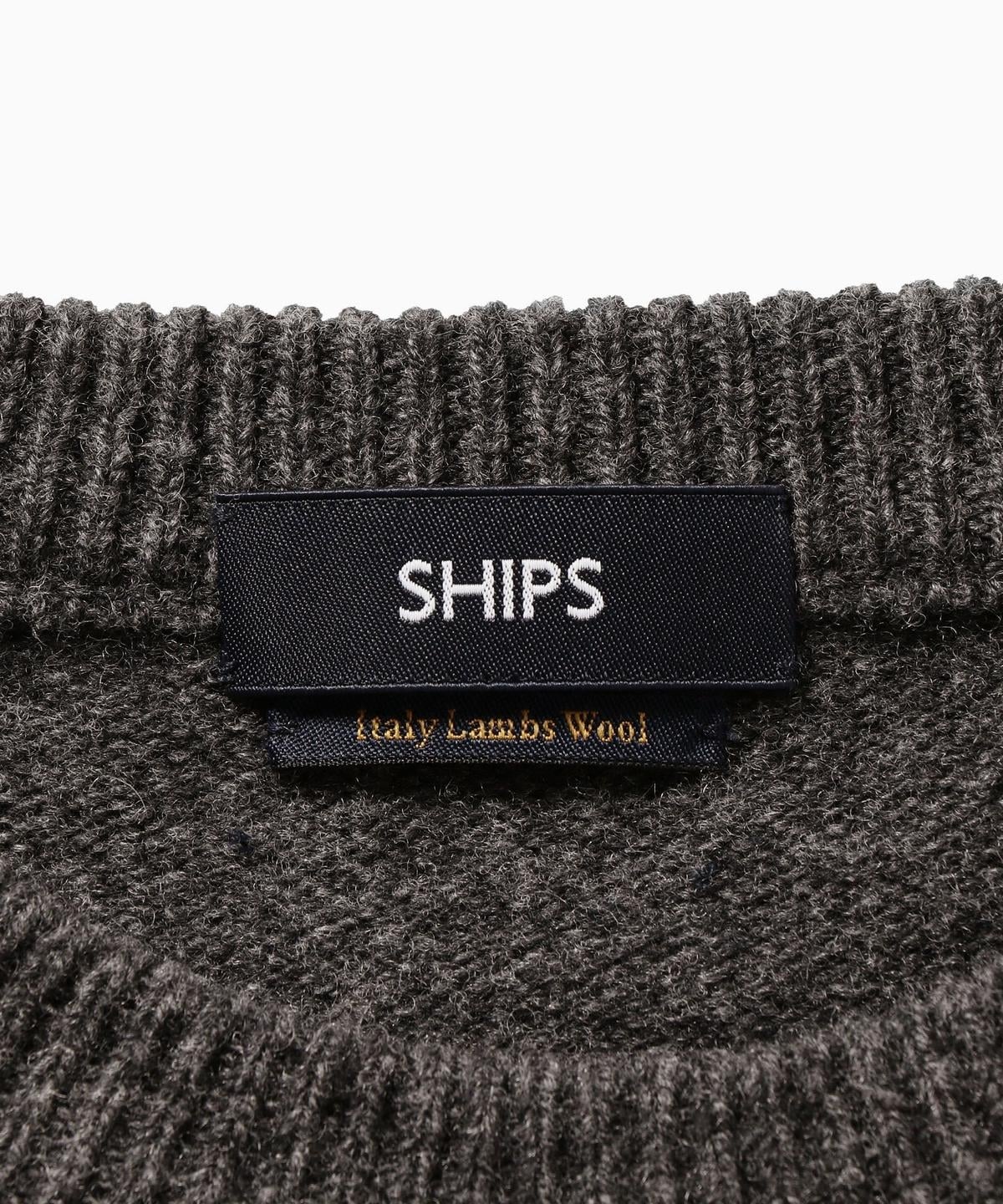 SHIPS: CHIAVAZZA ジーロンラム クルーネック プルオーバー ニット