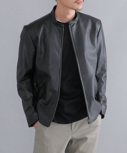 SHIPS: Synthetic Leather シングルライダース ジャケット 22SS