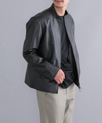 SHIPS: Synthetic Leather シングルライダース ジャケット 22SS