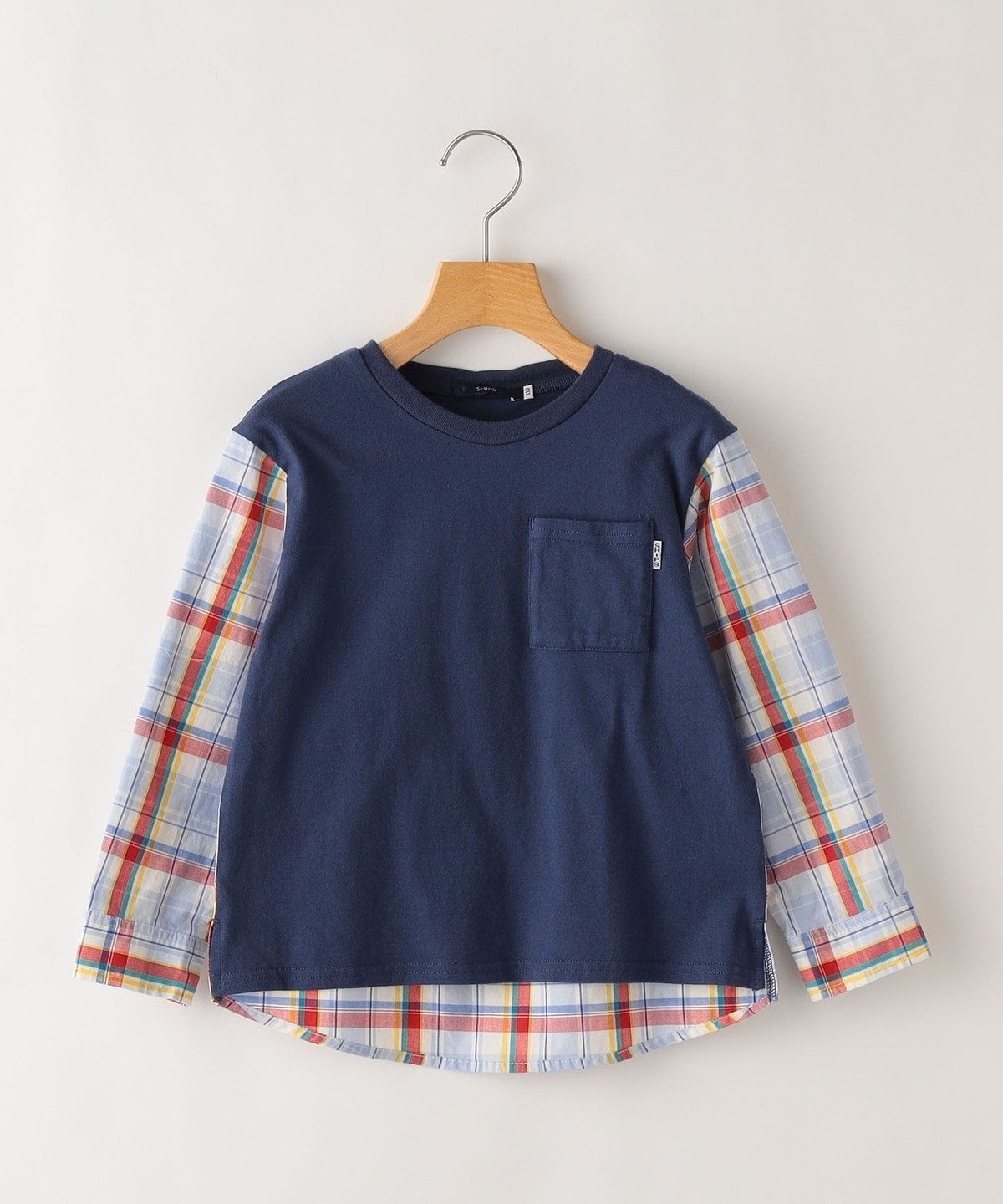 SHIPS KIDS:シャツ コンビ カットソー(100〜130cm)