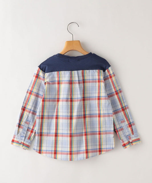 SHIPS KIDS:シャツ コンビ カットソー(100〜130cm)