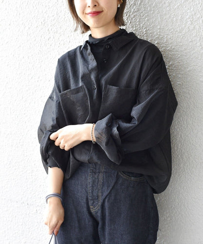 オーガンジーポケットシャツ