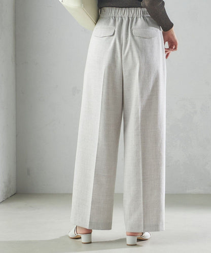 〈手洗い可能〉Asami 麻調合繊 2タック ワイドパンツ