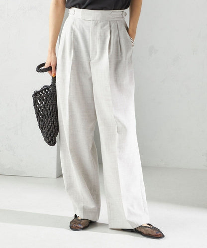 〈手洗い可能〉Asami 麻調合繊 2タック ワイドパンツ