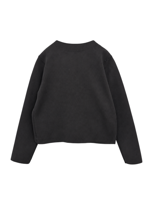 quaranciel:〈手洗い可能〉ノーカラー クラシカル ジャケット カーディガン