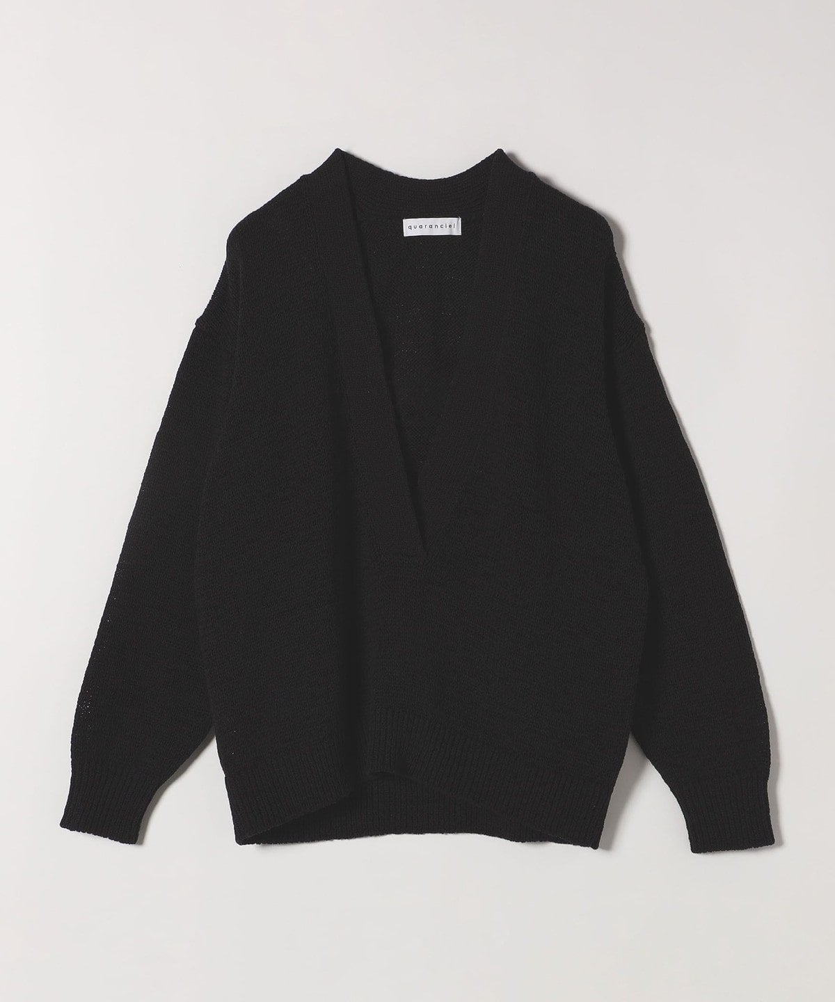 quaranciel:〈手洗い可能〉テープヤーン Vネック ルーズ プルオーバー