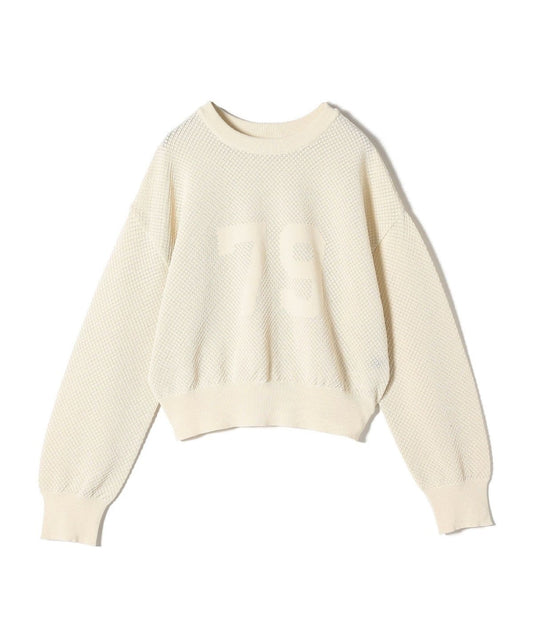 〈手洗い可能〉透かし編み ロゴ プルオーバー